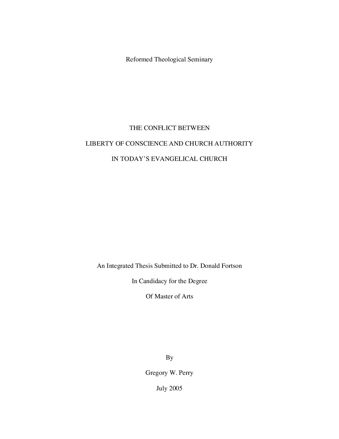 Libery of Conscience