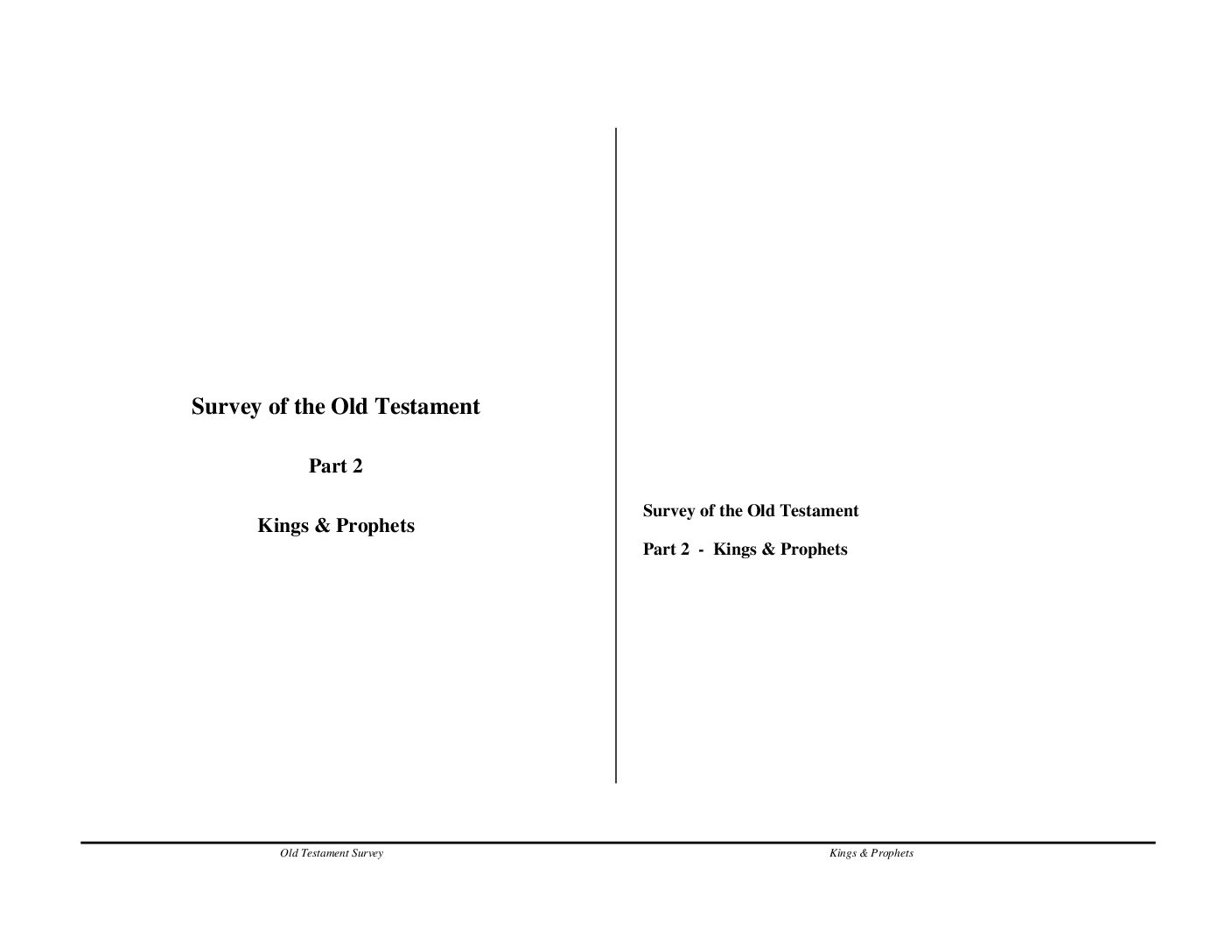 Survey of the Old Testament Part 2