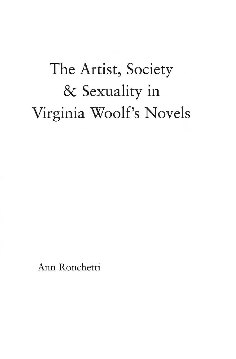 The Artist, Society & Sexuality in Virgina Woolf_s Novels