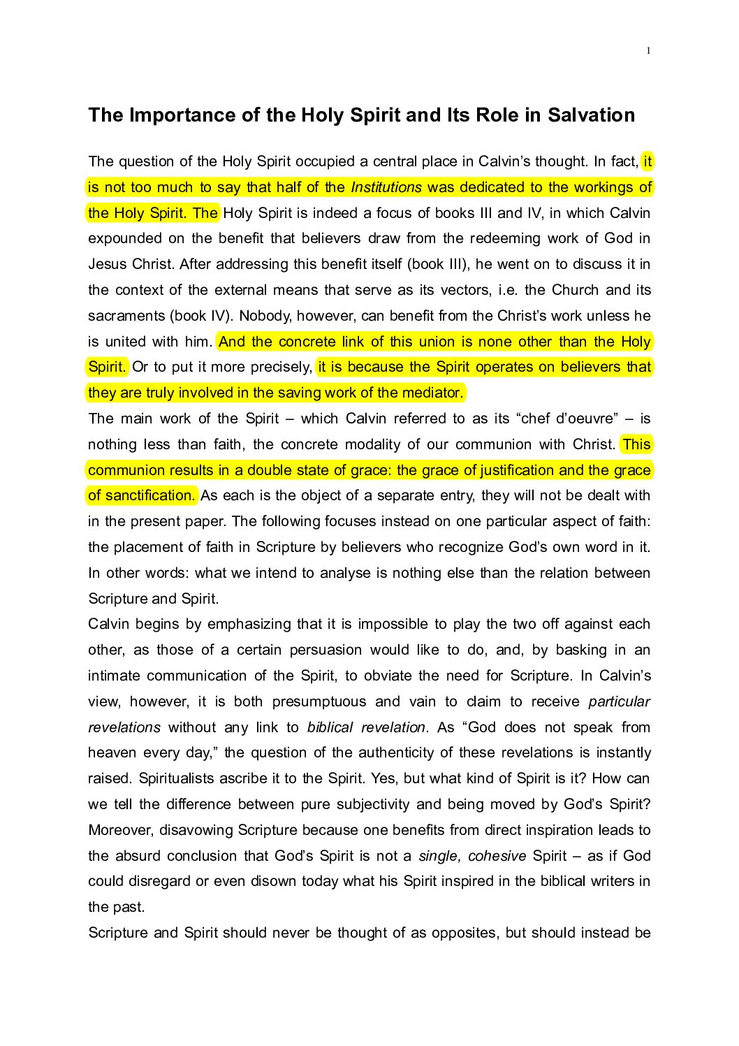 Calvin-HS in Salvation