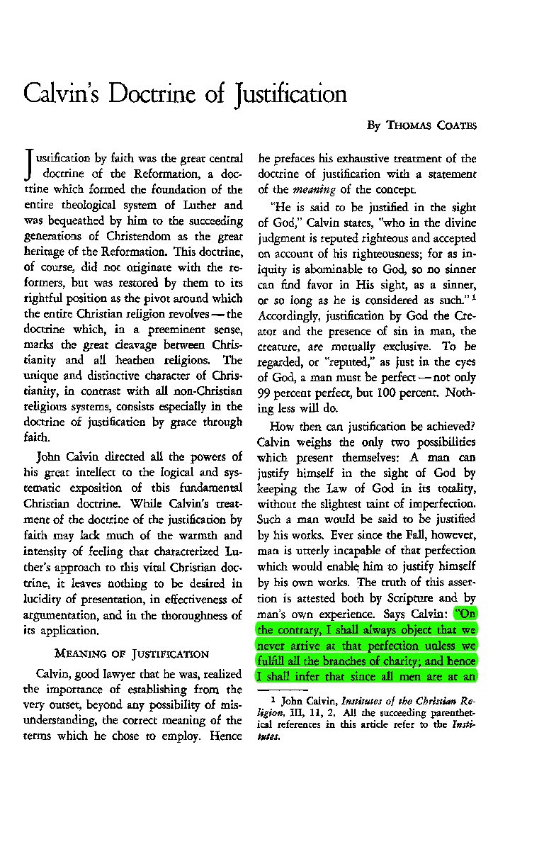 Coates, Thomas-(art) Calvin_s Doctrine of Justification