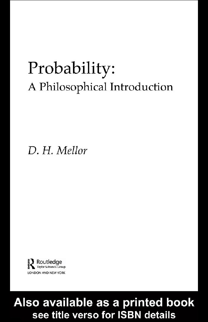 D. H. Mellor - Probability
