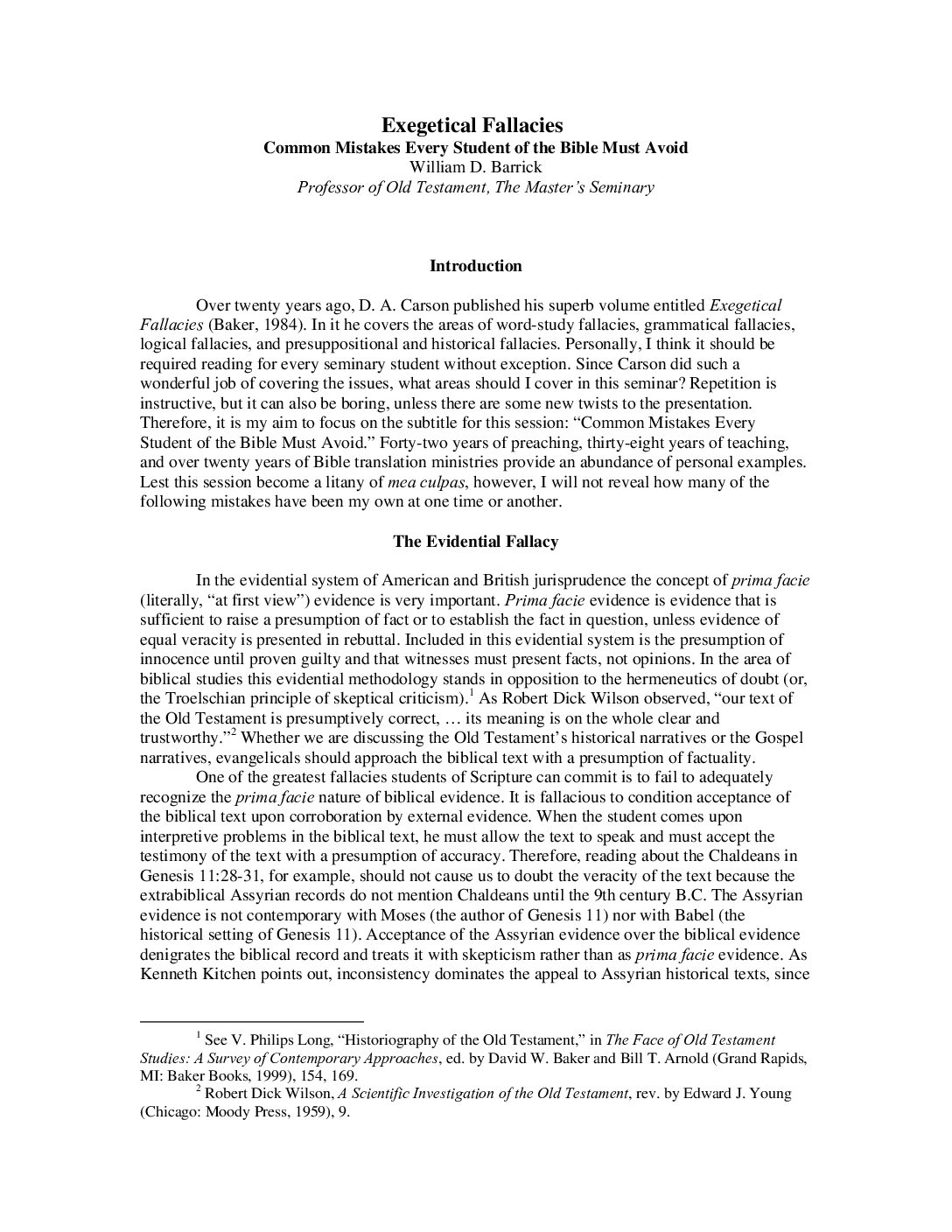 Exegetical Fallacies