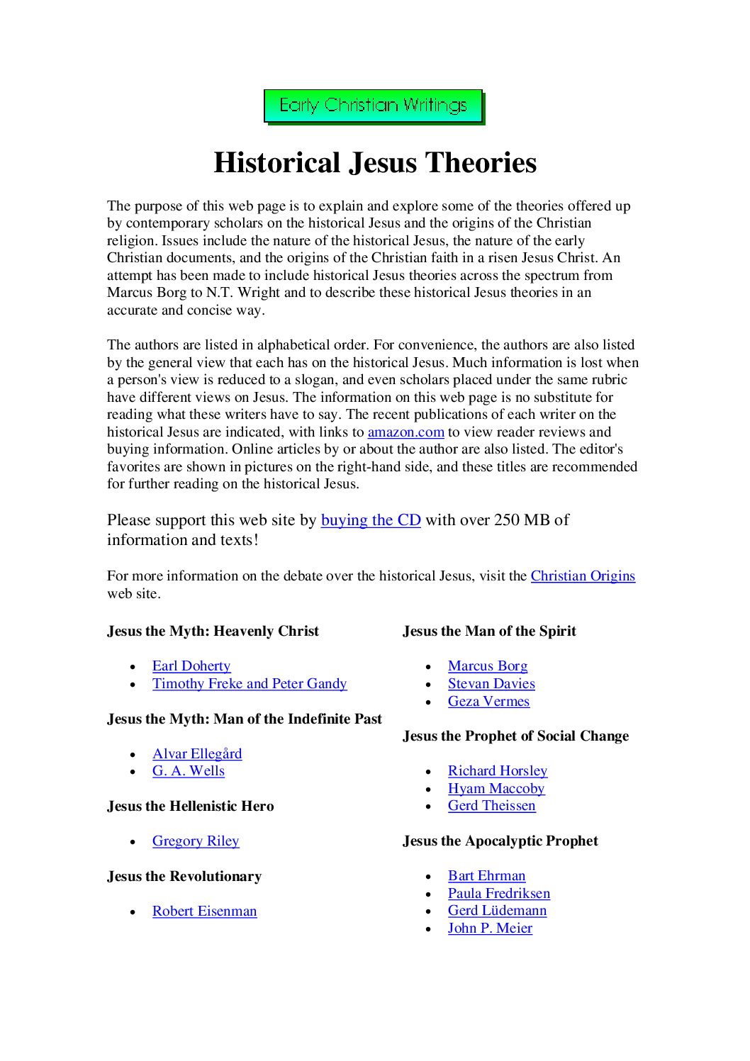 Historical Jesus Theories
