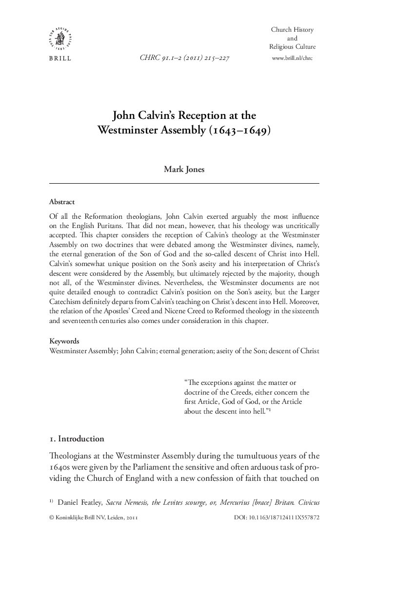 Jones, Mark (art)-JC_s Reception at he Wesminster Assmbly (1643-1649)