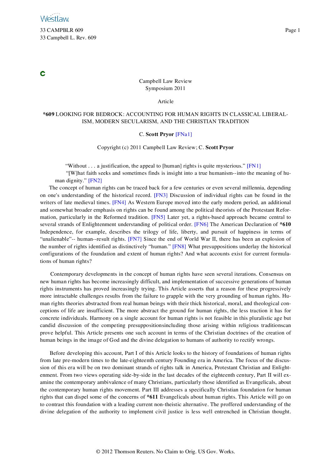 christian perspective on human rights